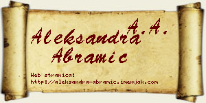 Aleksandra Abramić vizit kartica